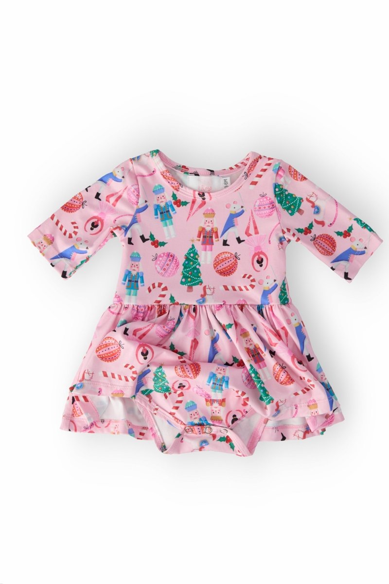 Sugarplum Fairy Twirl Bodysuit Three Quarter Sleeve Baby - Everetts Place Boutique - 