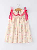Rylee Faith Designs Summer Floral Bow Ruffle Girls Dress - 