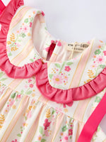 Rylee Faith Designs Summer Floral Bow Ruffle Girls Dress - 