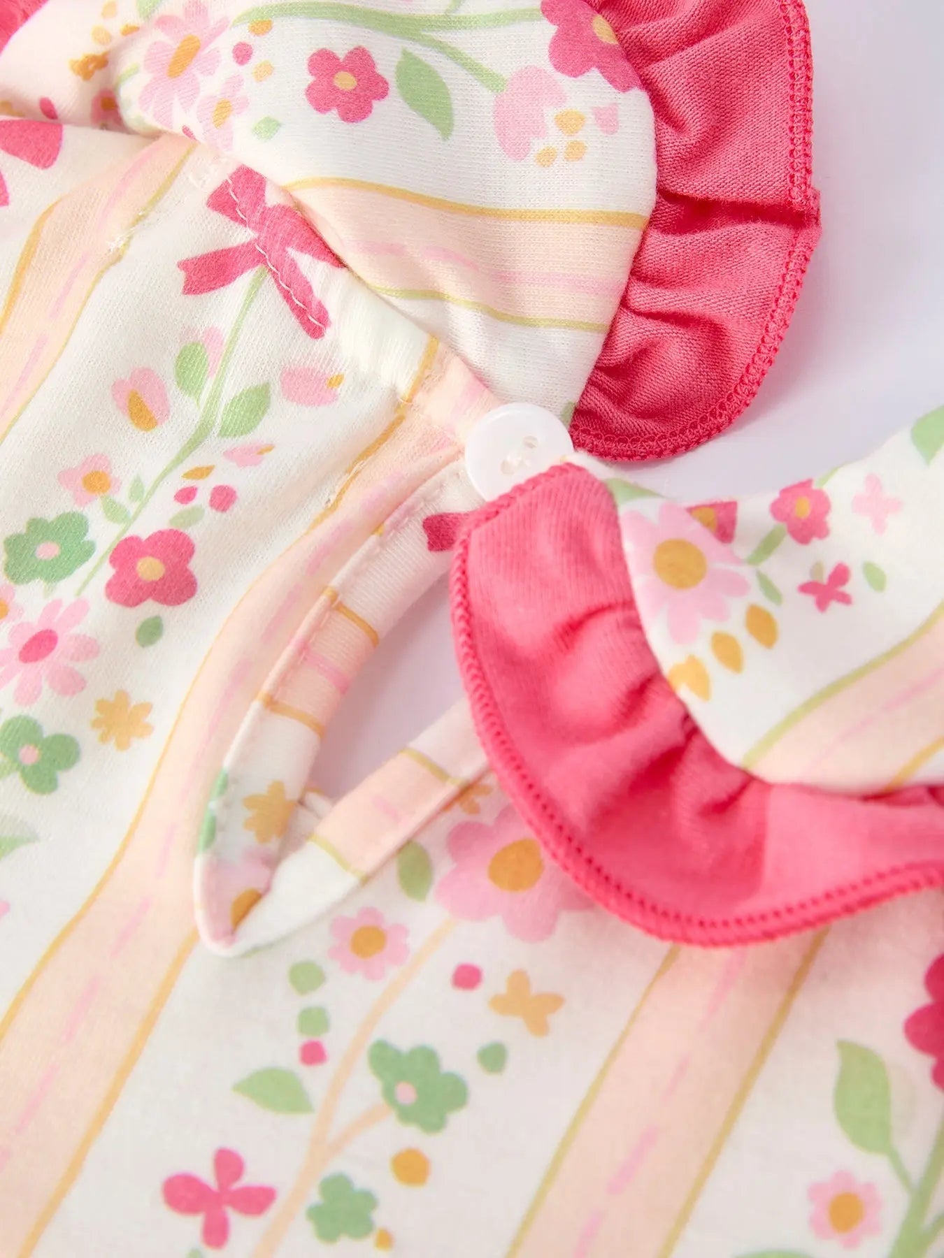 Rylee Faith Designs Summer Floral Bow Ruffle Girls Dress - 