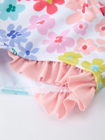 Rylee Faith Designs Summer Floral Girls Long Sleeve Swim Set - 
