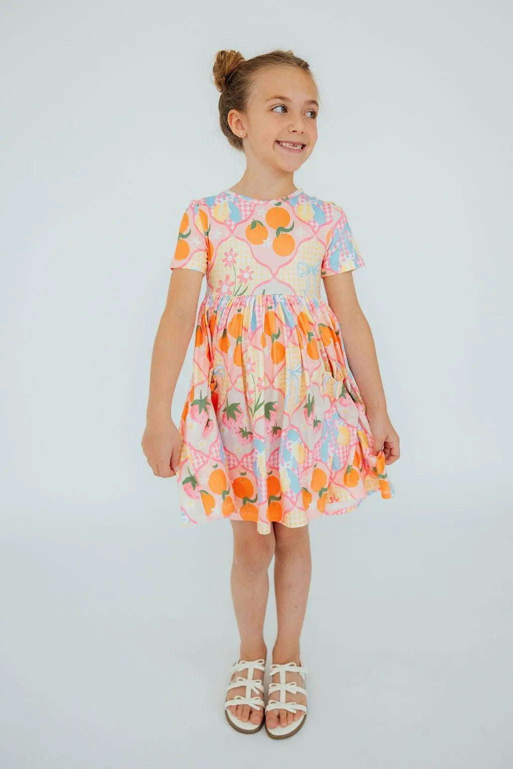 Summer Picnic Short Sleeve Pocket Twirl Dress Toddler Mila & Rose ® Everetts Place: Online Boutique