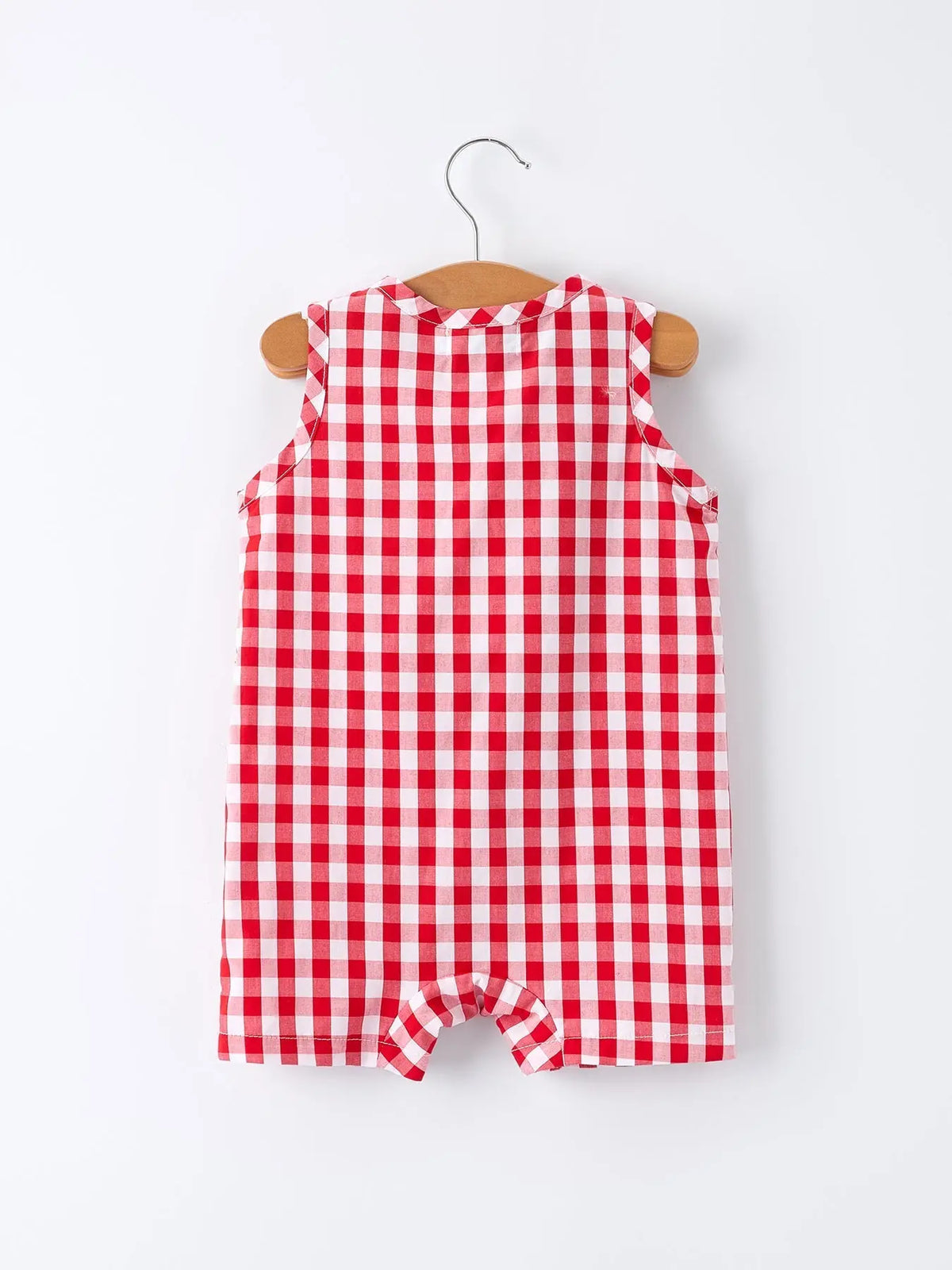 Rylee Faith Designs Summer Plaid Smocked Ruffle Boys Romper Sibling Outfits - 