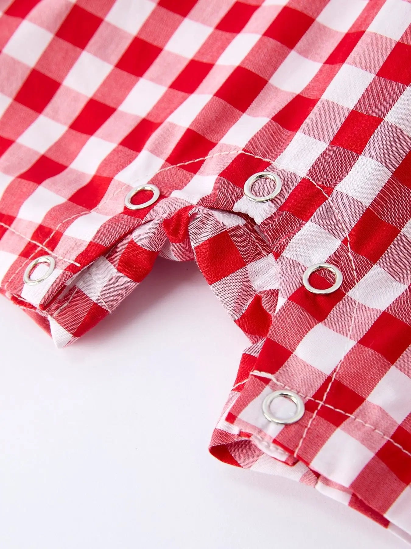 Rylee Faith Designs Summer Plaid Smocked Ruffle Boys Romper Sibling Outfits - 