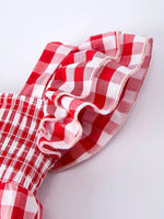 Rylee Faith Designs Summer Plaid Smocked Ruffle Girl Romper Sibling Outfits - 