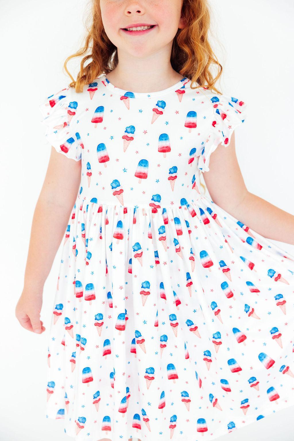 Summer Sweets Flutter Sleeve Twirl Dress For Toddler Mila & Rose ® Everetts Place: Online Boutique