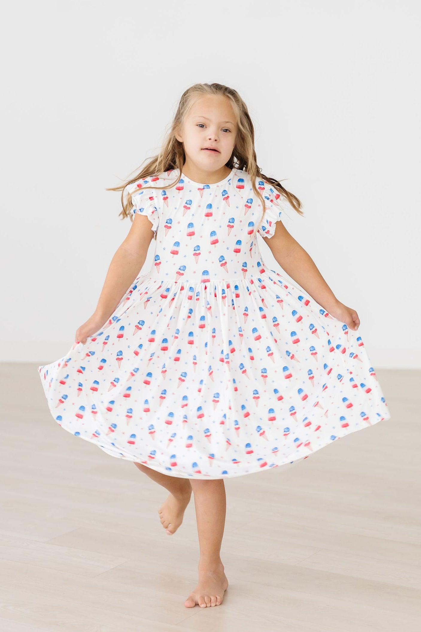 Summer Sweets Flutter Sleeve Twirl Dress For Toddler Mila & Rose ® Everetts Place: Online Boutique