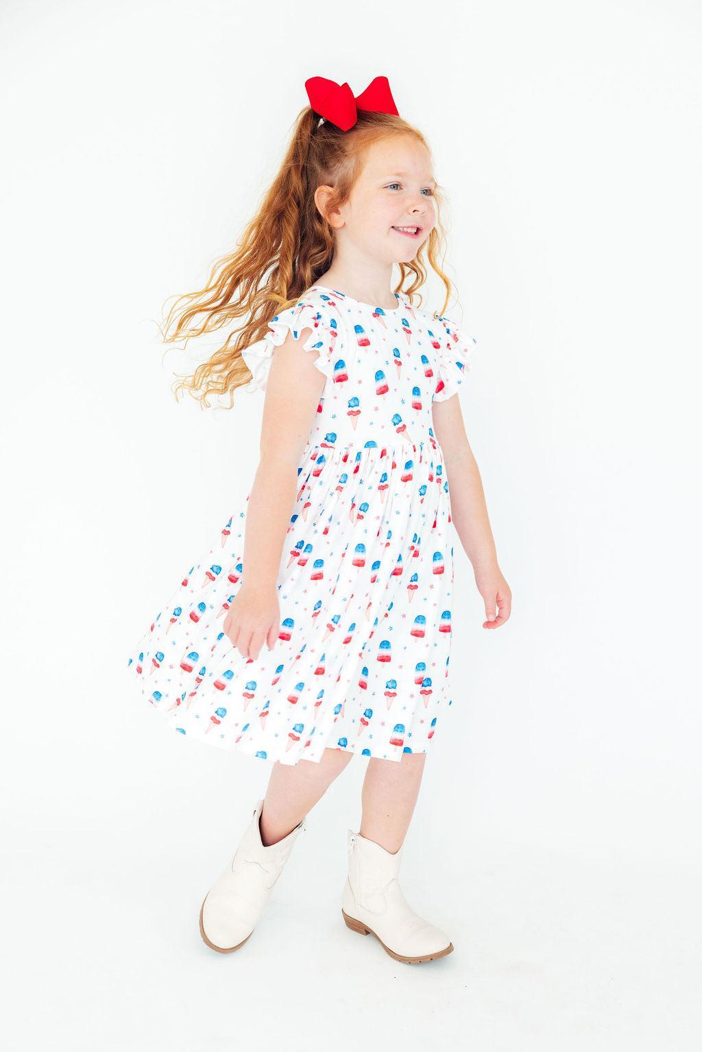 Summer Sweets Flutter Sleeve Twirl Dress For Toddler Mila & Rose ® Everetts Place: Online Boutique