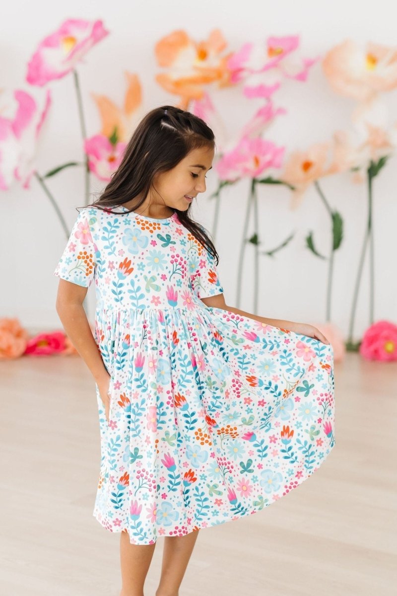 Sunlit Garden Short Sleeve Pocket Twirl Dress Mila Rose - Everetts Place Boutique - 