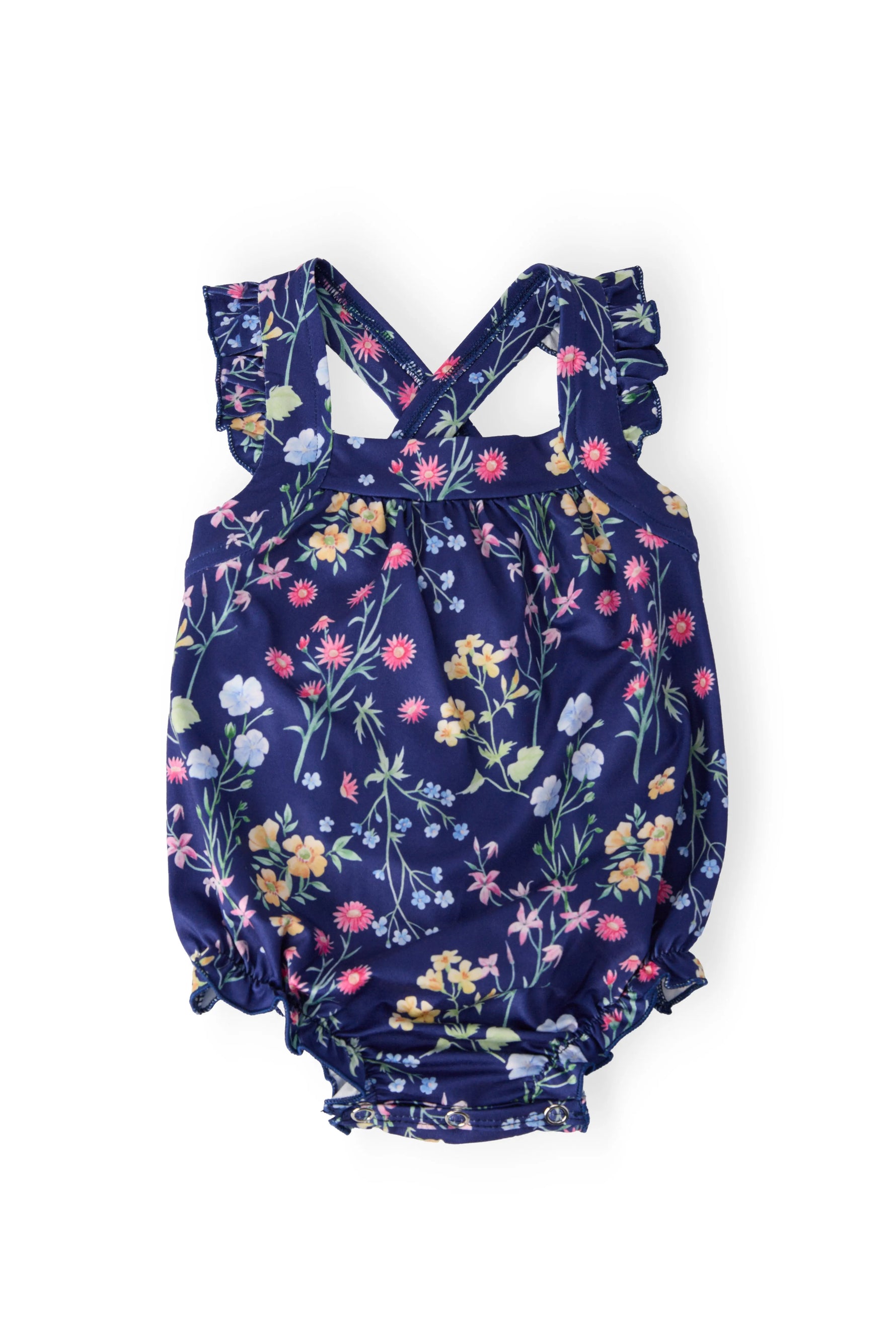 Mila & Rose ® Sunny Meadow Ruffle Cross Back Romper - 