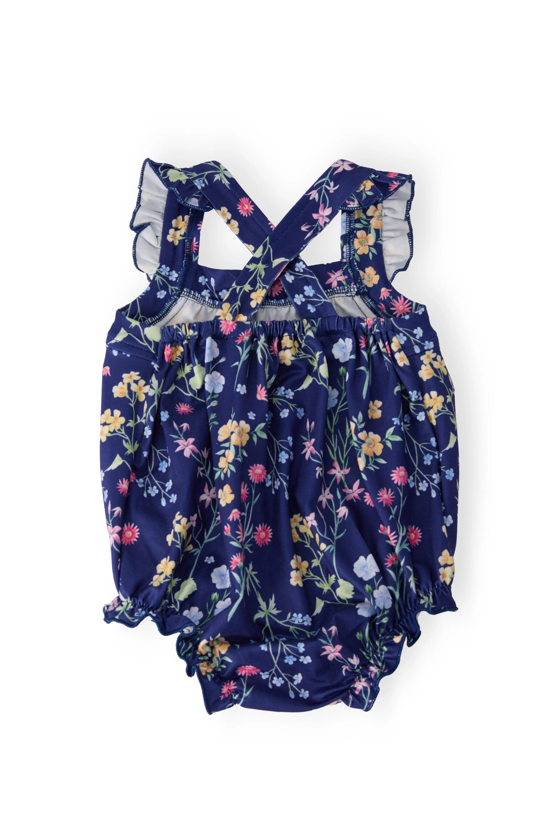 Mila & Rose ® Sunny Meadow Ruffle Cross Back Romper - 