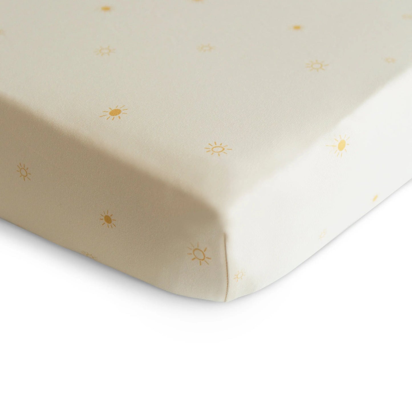 Stretchy Organic Cotton Crib Sheet Soft Breathable Pre-Washed with Elastic Edges Mushie