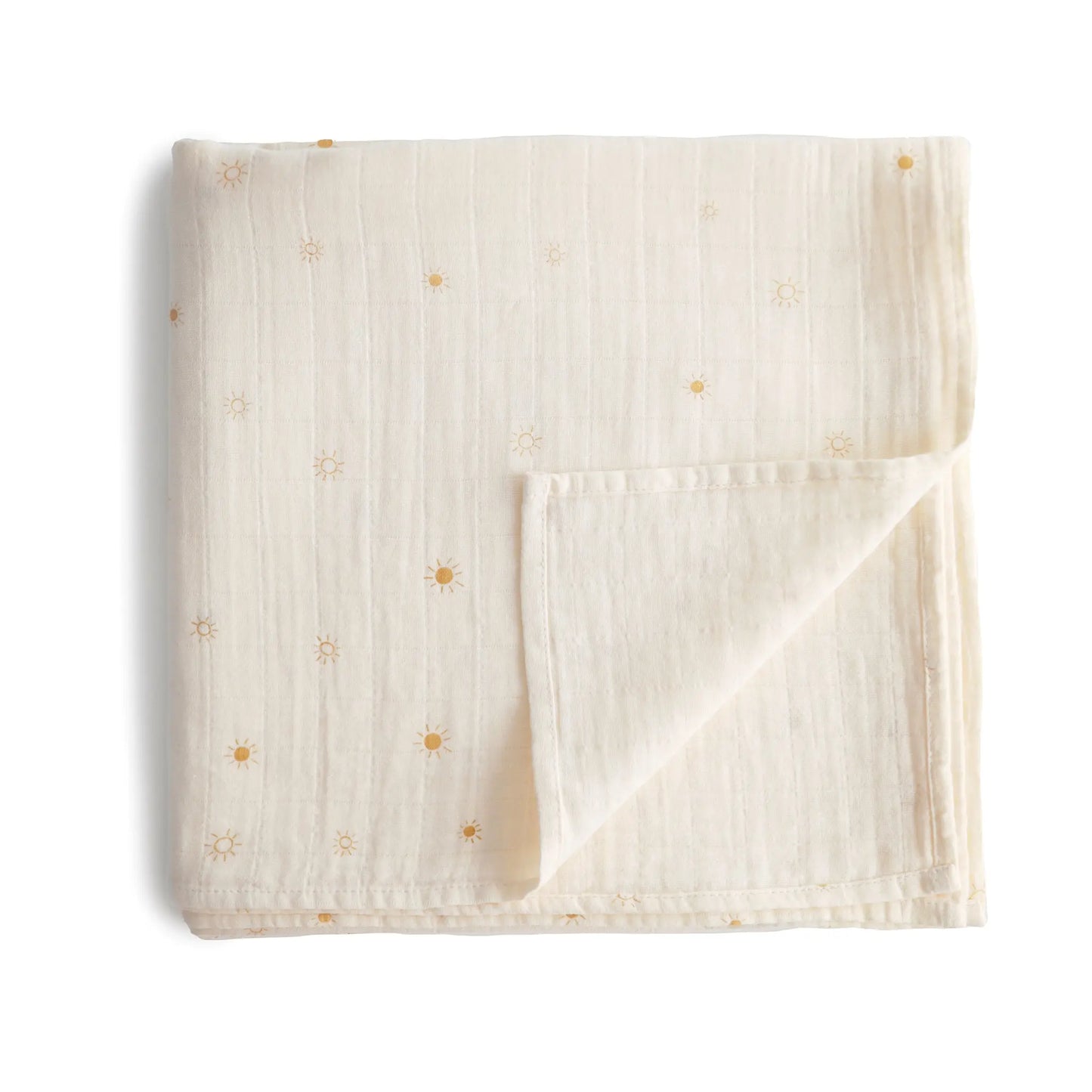 Organic Cotton Muslin Swaddle Blanket for Baby Cuddling and Nursing Mushie