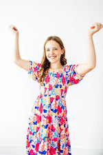 Sunshine Garden Smocked Ruffle Dress for Girls Mila and Rose - Everetts Place Boutique - 