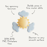 Mushie Sunshine Suction Spinner Toy for Kids with Food Grade Silicone - Toys & Games > Toys > Activity Toys > Spinning Tops Suction Spinner Toy