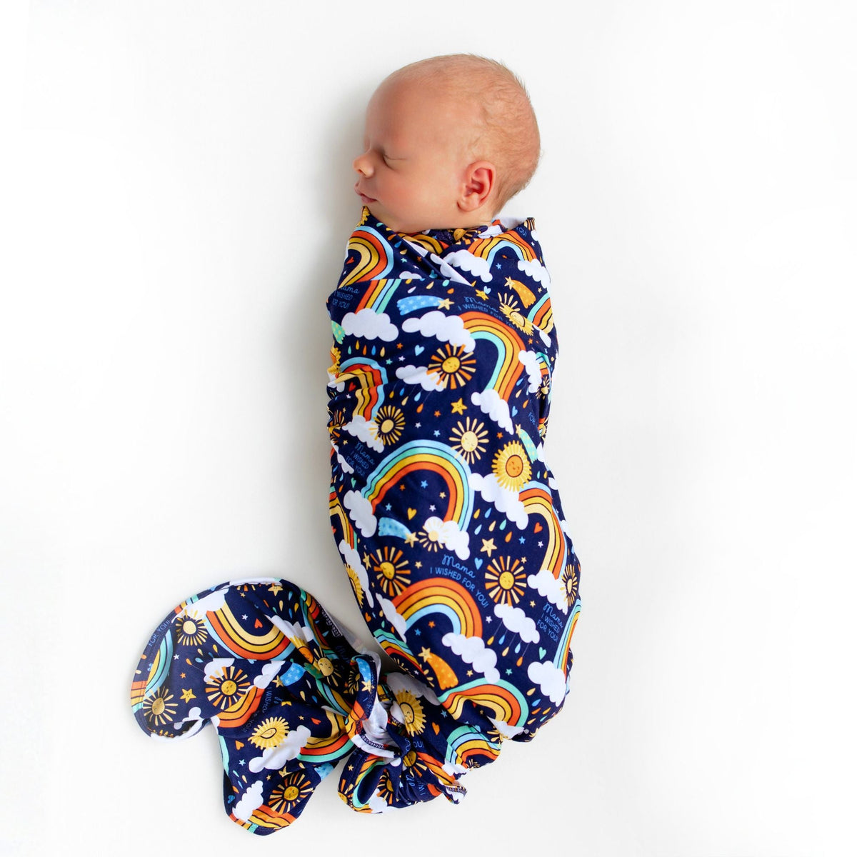 Organic The Forever Swaddle Blanket | Here Comes the Sunshine (Blue) by Raising Mama at Everetts Place
