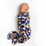 Organic The Forever Swaddle Blanket | Here Comes the Sunshine (Blue) by Raising Mama at Everetts Place