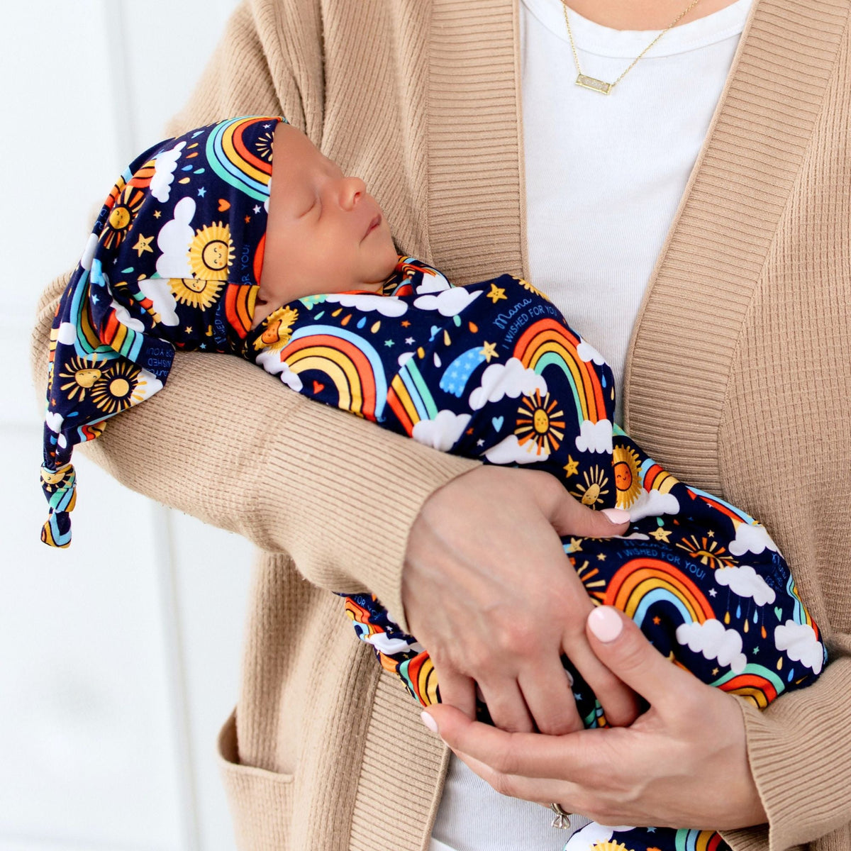 Organic The Forever Swaddle Blanket | Here Comes the Sunshine (Blue) by Raising Mama at Everetts Place