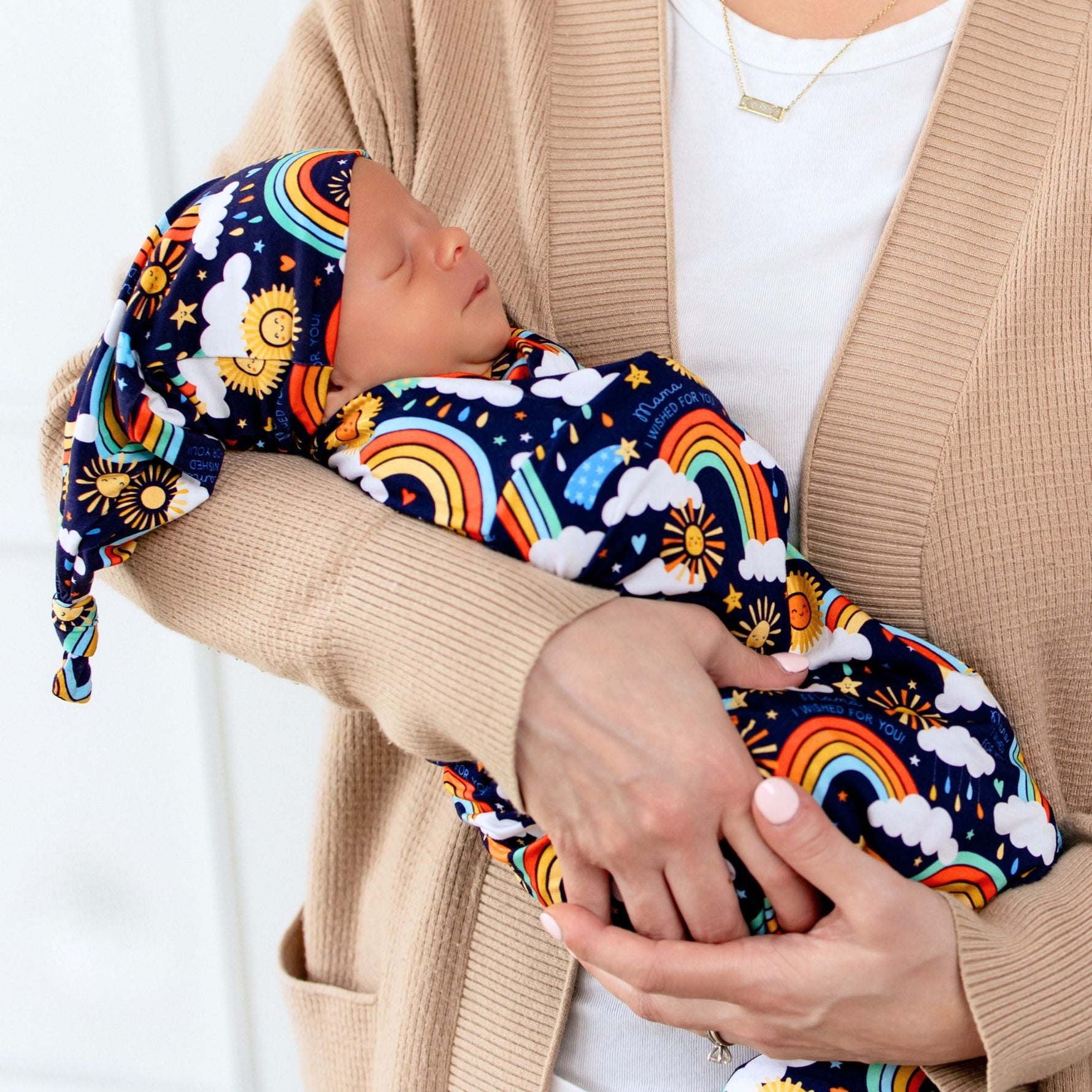 Organic The Forever Swaddle Blanket | Here Comes the Sunshine (Blue) by Raising Mama at Everetts Place