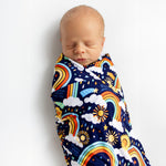 Organic The Forever Swaddle Blanket | Here Comes the Sunshine (Blue) by Raising Mama at Everetts Place