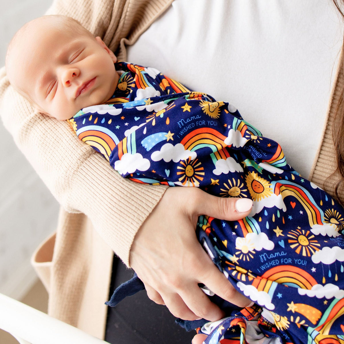 Organic The Forever Swaddle Blanket | Here Comes the Sunshine (Blue) by Raising Mama at Everetts Place