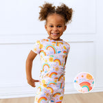 The Second-Skin 2-Piece Short Sleeve Pajama | Here Comes the Sunshine (Pink) by Raising Mama at Everetts Place