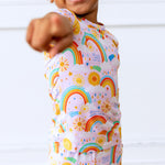 The Second-Skin 2-Piece Short Sleeve Pajama | Here Comes the Sunshine (Pink) by Raising Mama at Everetts Place