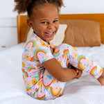 The Second-Skin 2-Piece Short Sleeve Pajama | Here Comes the Sunshine (Pink) by Raising Mama at Everetts Place