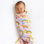 Organic The Forever Swaddle Blanket | Here Comes the Sunshine (Pink) by Raising Mama at Everetts Place