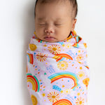 Organic The Forever Swaddle Blanket | Here Comes the Sunshine (Pink) by Raising Mama at Everetts Place