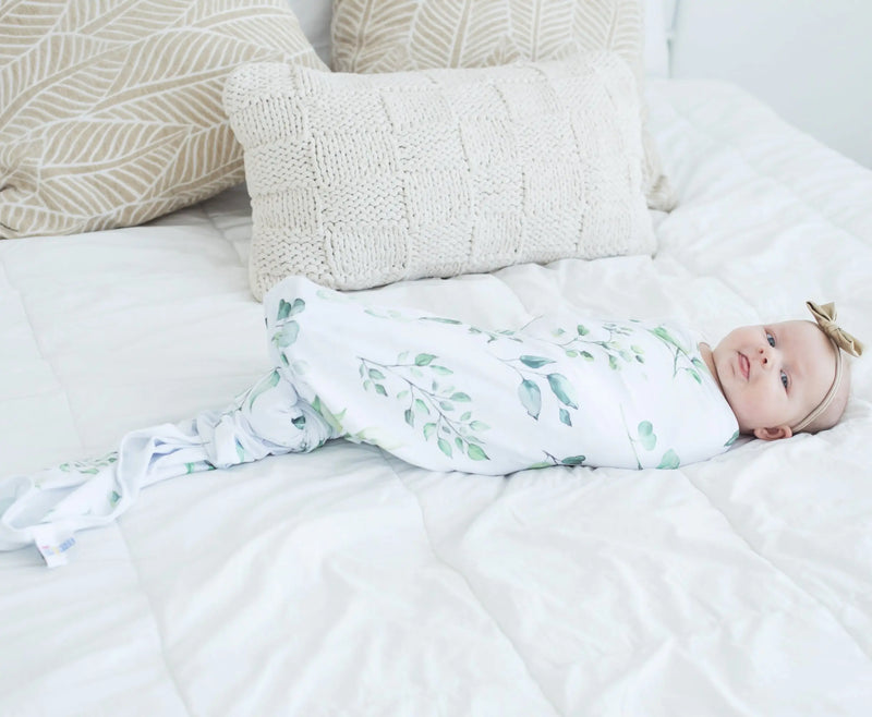 Buttery Soft and Stretchy Swaddle Blanket - Eucalyptus - Everetts Place: Online Boutique