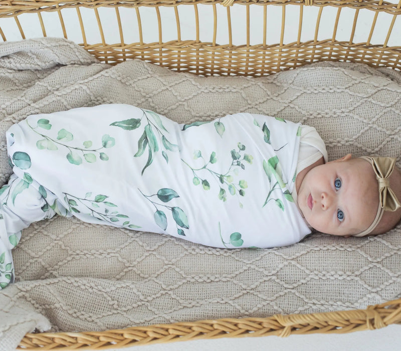 Buttery Soft and Stretchy Swaddle Blanket - Eucalyptus - Everetts Place: Online Boutique
