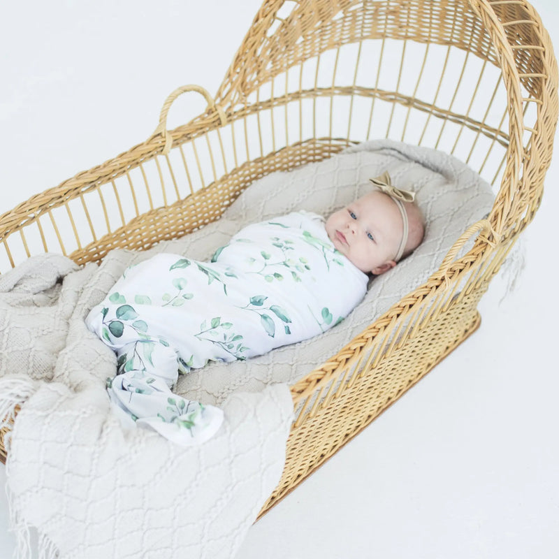Buttery Soft and Stretchy Swaddle Blanket - Eucalyptus - Everetts Place: Online Boutique
