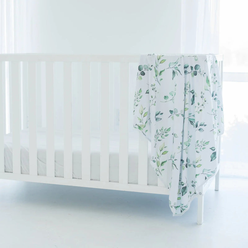 Buttery Soft and Stretchy Swaddle Blanket - Eucalyptus - Everetts Place: Online Boutique