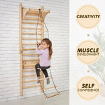 Goodevas Swedish Ladder Set With Swing Gym 3 In 1 Slide Board And Triangle Ladder - Baby & Toddler > Baby Toys & Activity Equipment > Baby Activity Toys Swedish wall