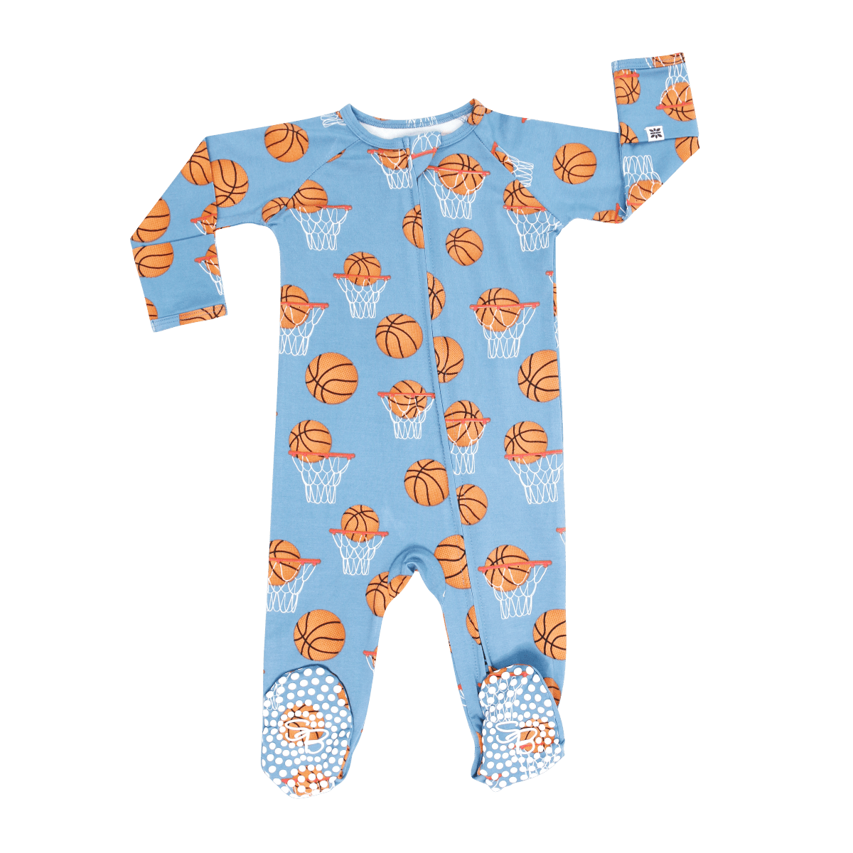 Sweet Bamboo Buckets Zipper Footie Basketball For Babies - Everetts Place Boutique - 