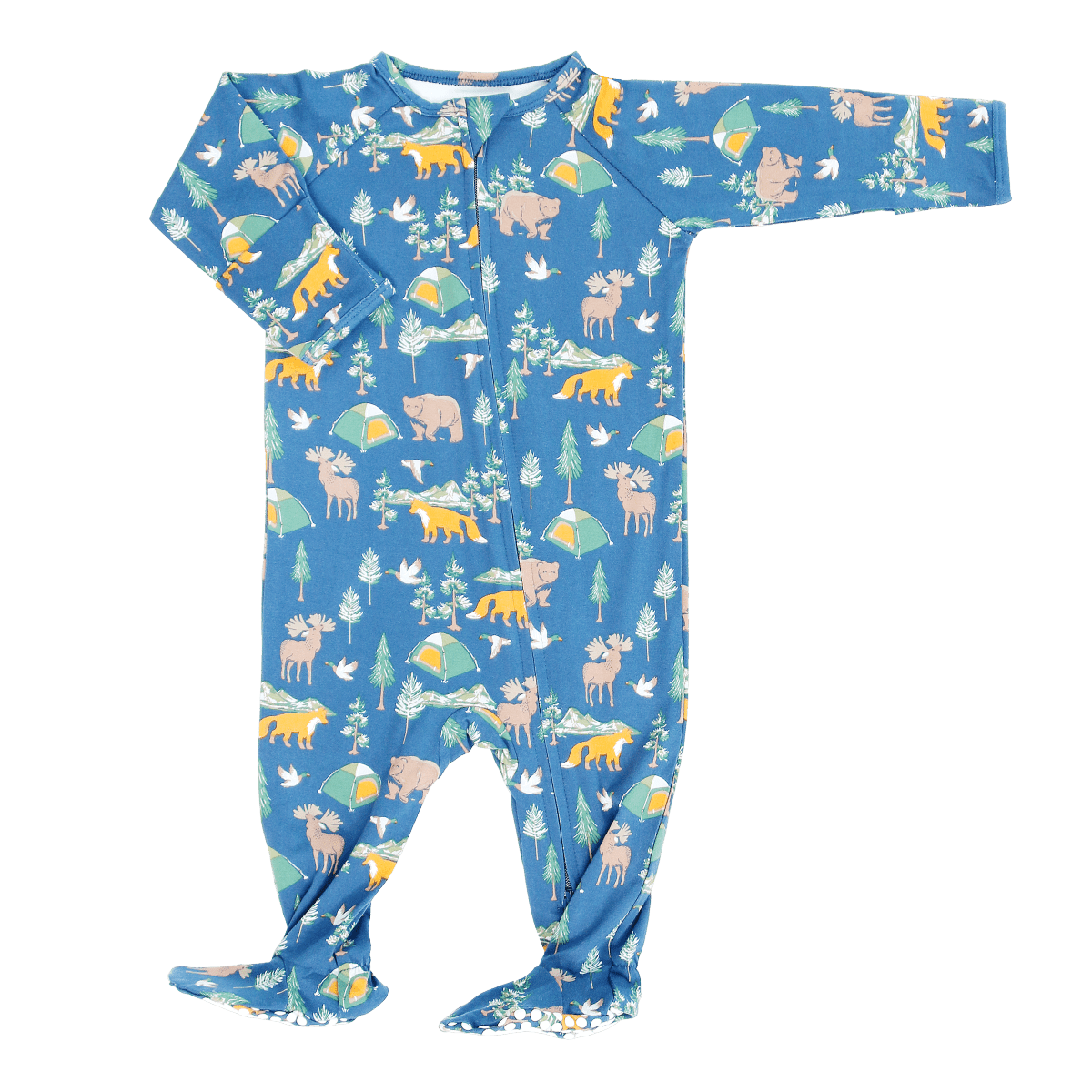 Sweet Bamboo True Grit Zipper Footie For Babies Two Way Zip Sweet Bamboo Everetts Place: Online Boutique