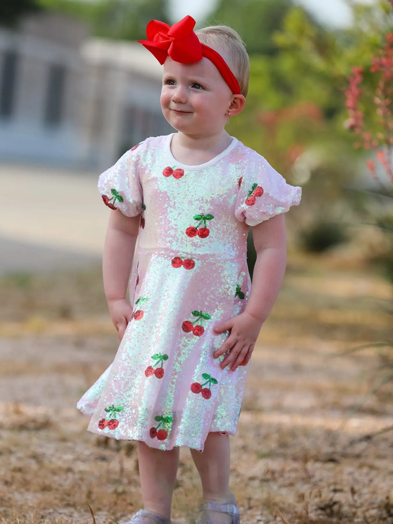 Sweet Cherry Sequins Cute Dress for Girls Rylee Faith Designs Everetts Place: Online Boutique