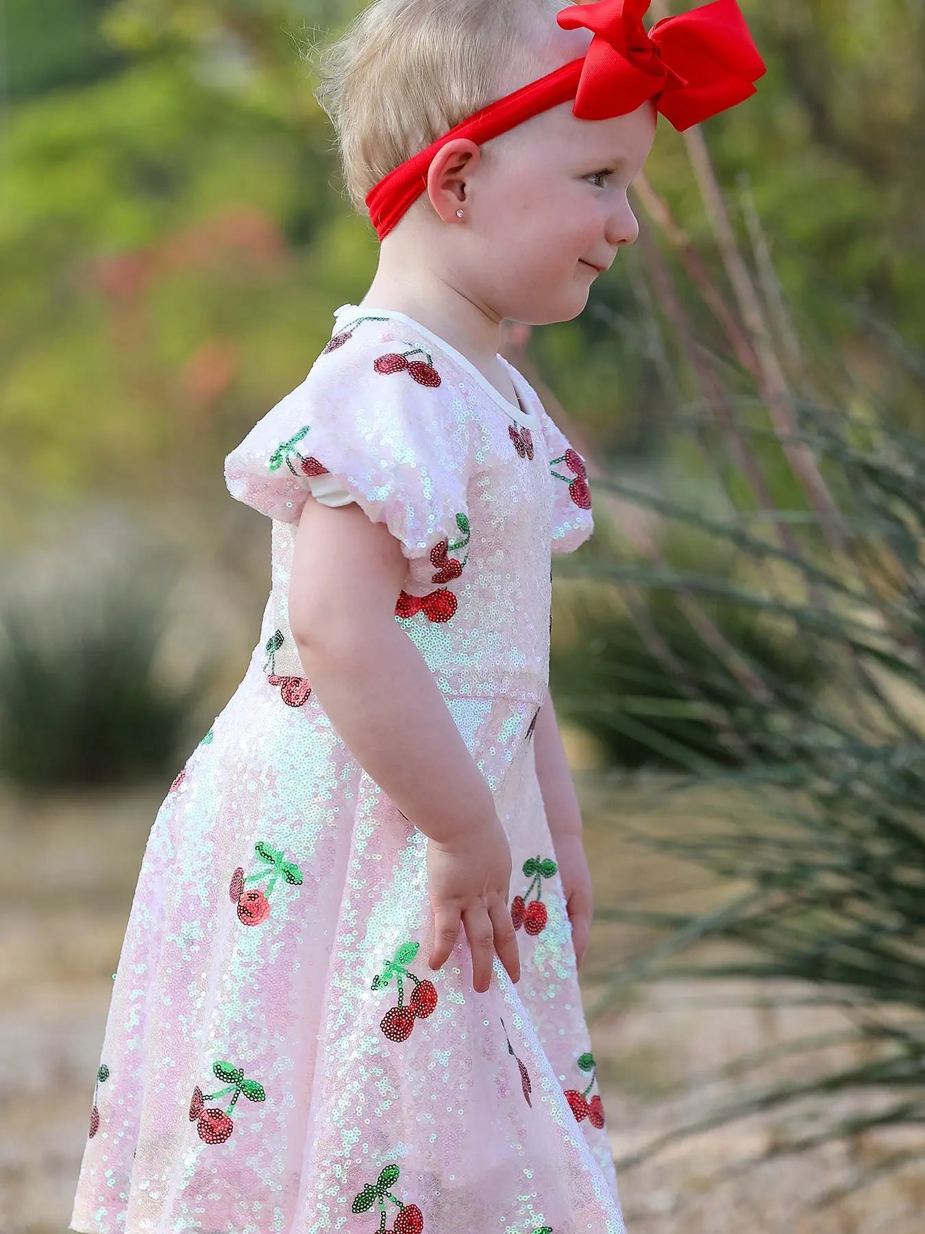 Sweet Cherry Sequins Cute Dress for Girls Rylee Faith Designs Everetts Place: Online Boutique