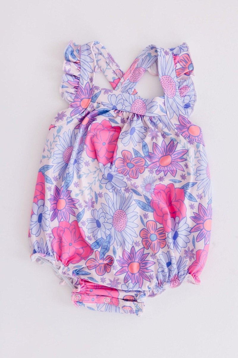 Sweet Springtime Ruffle Cross Back Romper for Summer - Everetts Place Boutique - Ruffle Cross Back Romper