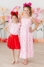 Sweet Strawberries Ruffle Maxi Dress For Summer Girls Mila & Rose ® Everetts Place: Online Boutique