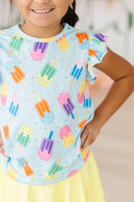 Sweet Treat Short Sleeve Ruffle Tee For Girls Print - Everetts Place Boutique - 