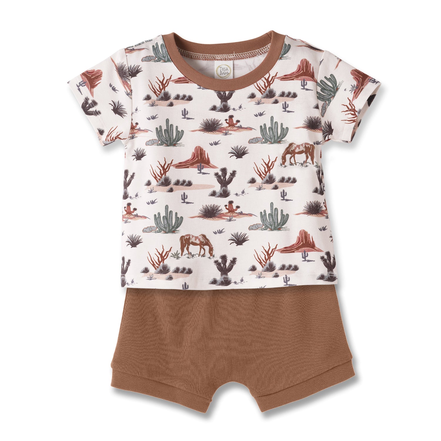 Boy's Southwest Tee & Shorts Set – Cactus Trails Bamboo by Tesa Babe at Everetts Place