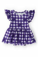 TCU Plaid Frog Flutter Twirl Bodysuit For Toddlers Outfit Mila & Rose ® Everetts Place: Online Boutique