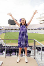 TCU Plaid Frog Flutter Twirl Dress for Girls Spirit Wear - Everetts Place Boutique - 