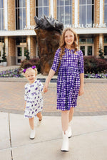 TCU Plaid Frog Twirl Dress With Pocket Three Quarter Sleeve Mila & Rose ® Everetts Place: Online Boutique