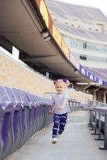 Mila & Rose TCU purple horned frog baby leggings