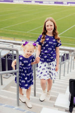 TCU Purple Frog Ruffle Pocket Tee for Girls Outfit Game Day Mila & Rose ® Everetts Place: Online Boutique