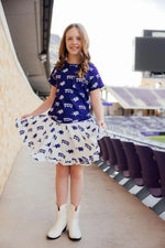TCU Purple Frog Ruffle Pocket Tee for Girls Outfit Game Day Mila & Rose ® Everetts Place: Online Boutique