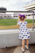 TCU White Frog Flutter Twirl Dress for Game Day Girls Mila & Rose ® Everetts Place: Online Boutique